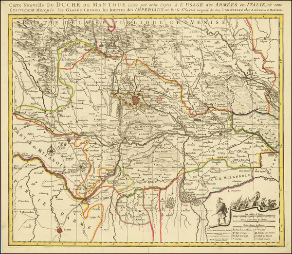 85-Northern Italy Map By Covens & Mortier