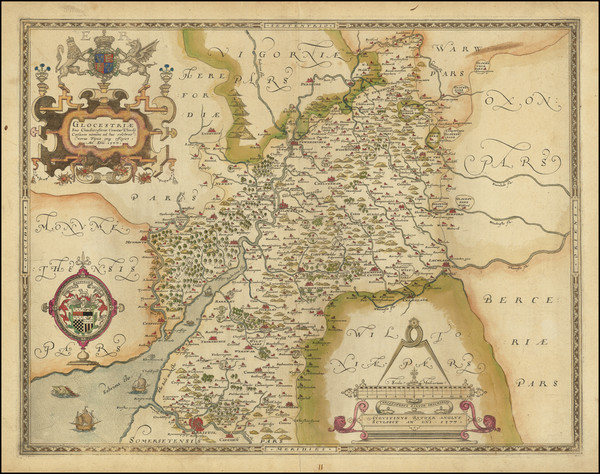 42-British Counties Map By Christopher Saxton