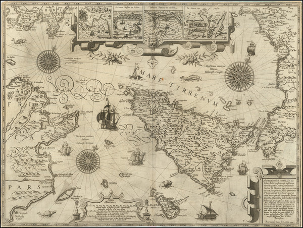 7-Malta and Sicily Map By Willem Barentsz  &  Pieter van den Keere