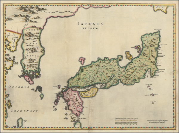 55-Japan and Korea Map By Johannes Blaeu