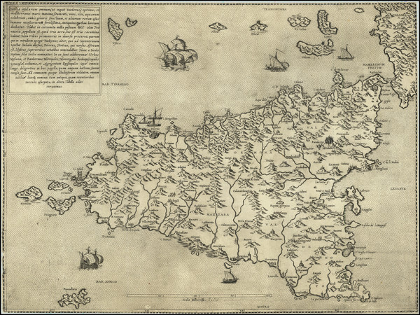 66-Sicily Map By Antonio Lafreri