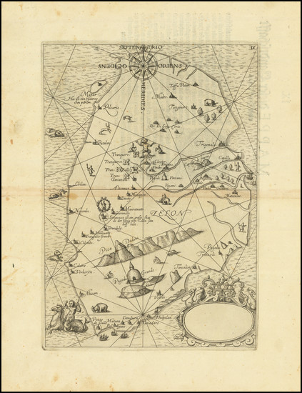 50-Sri Lanka Map By Theodor De Bry