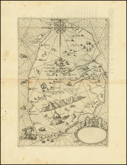 90-Sri Lanka Map By Theodor De Bry