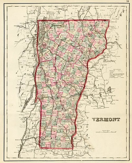 61-New England Map By O.W. Gray