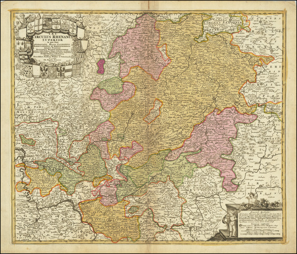 100-Mitteldeutschland Map By Johann Baptist Homann