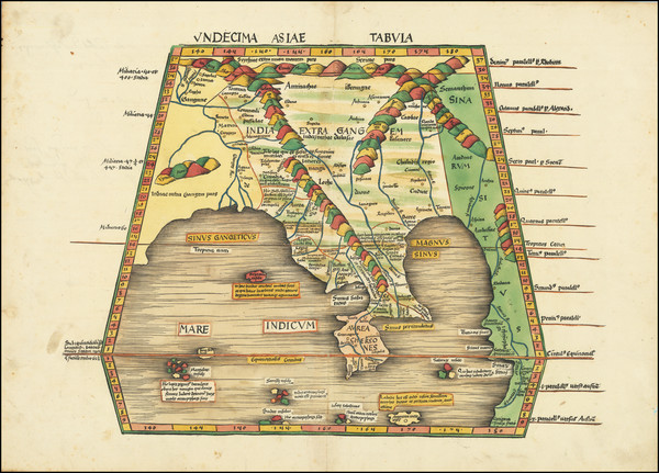 9-India and Southeast Asia Map By Martin Waldseemüller