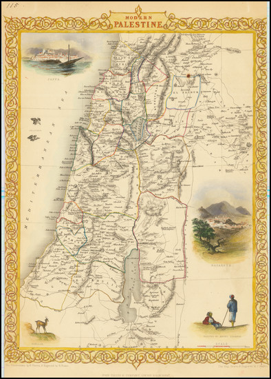 31-Holy Land Map By John Tallis
