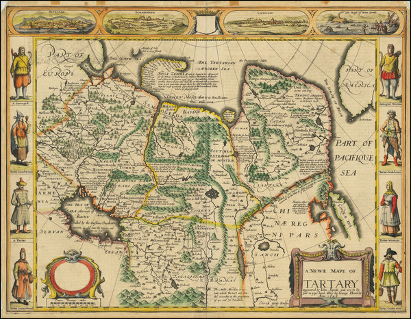 51-Alaska, China, Central Asia & Caucasus and Russia in Asia Map By John Speed