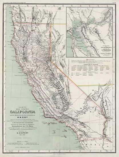 66-California Map By Dietrich Reimer  &  Heinrich Kiepert