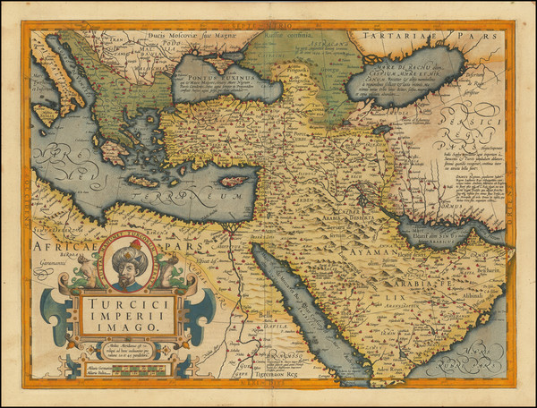 0-Turkey, Central Asia & Caucasus, Middle East and Turkey & Asia Minor Map By Jodocus Hon