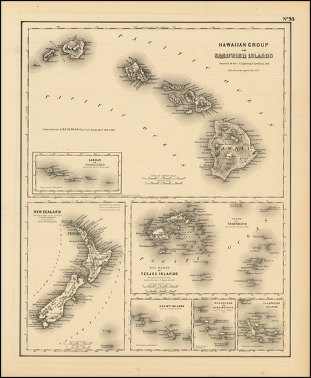 14-Hawaii and Hawaii Map By Joseph Hutchins Colton