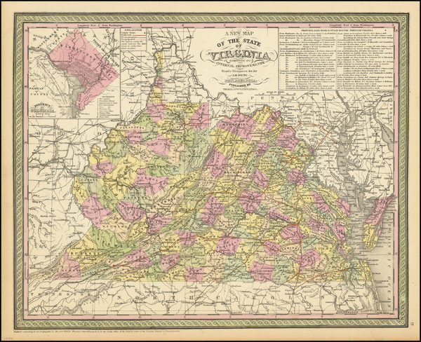 63-Virginia Map By Cowperthwait, Desilver & Butler