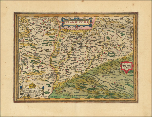 24-Romania and Balkans Map By Abraham Ortelius