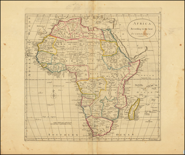 65-Africa Map By Mathew Carey