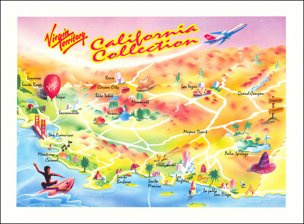 49-California and Travel Posters Map By Virgin Atlantic