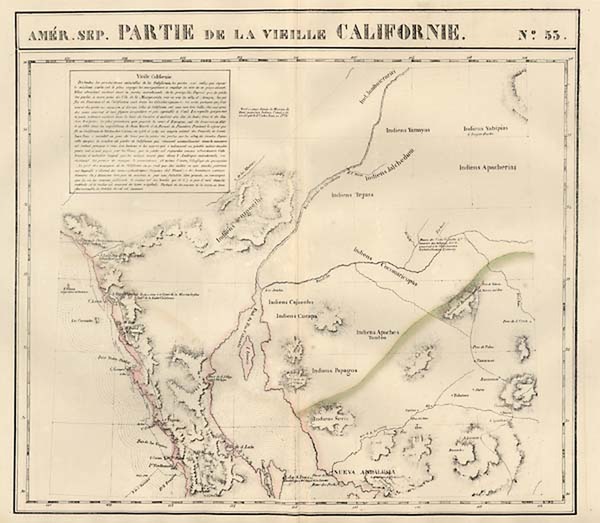 40-Southwest and California Map By Philippe Marie Vandermaelen