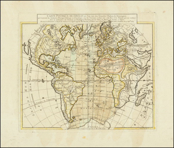 76-World and Geological Map By Philippe Buache