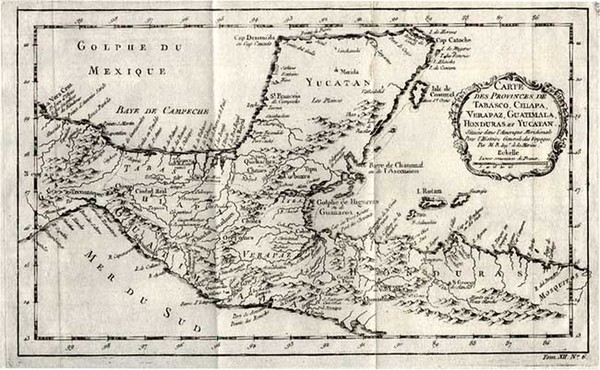 74-Central America Map By Jacques Nicolas Bellin