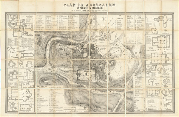 88-Holy Land and Jerusalem Map By Ermete Pierotti