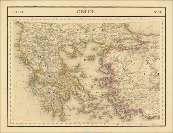 6-Turkey, Turkey & Asia Minor and Greece Map By Philippe Marie Vandermaelen