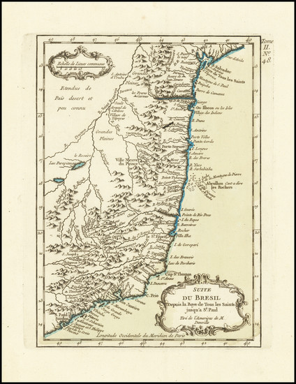 9-Brazil Map By Jacques Nicolas Bellin