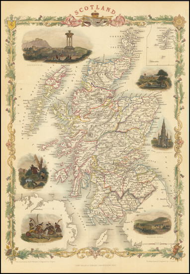 47-Scotland Map By John Tallis