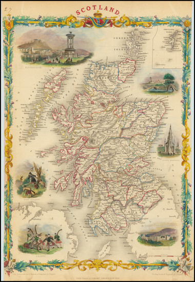 84-Scotland Map By John Tallis