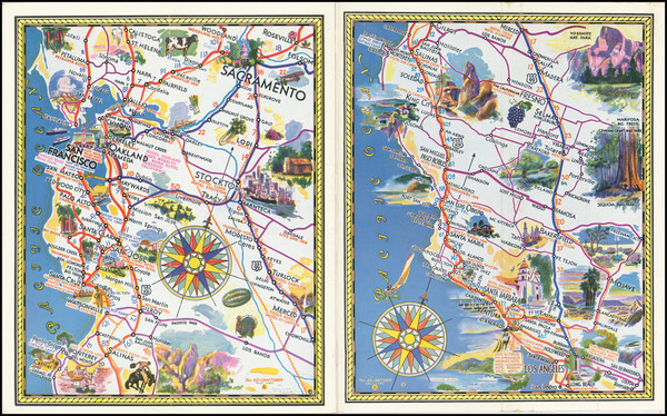 35-Pictorial Maps and California Map By Deseret News Press