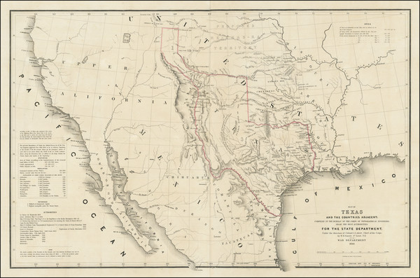 3-Texas, Plains, Southwest, Rocky Mountains and California Map By William Hemsley Emory