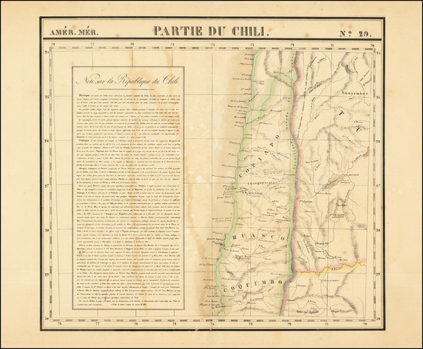 92-Chile Map By Philippe Marie Vandermaelen