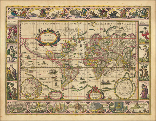 96-World Map By Willem Janszoon Blaeu