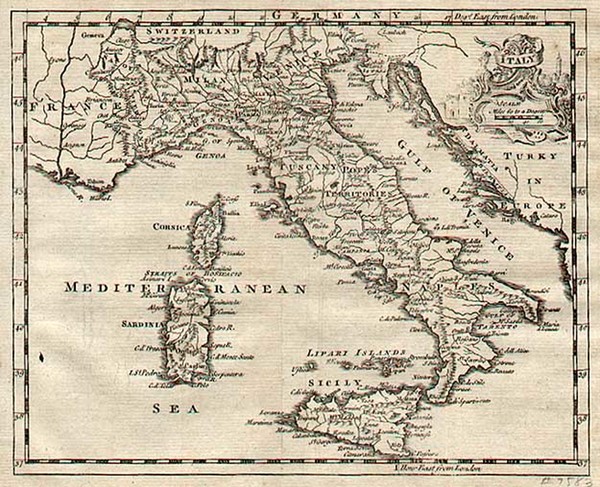 100-Europe and Italy Map By Thomas Jefferys