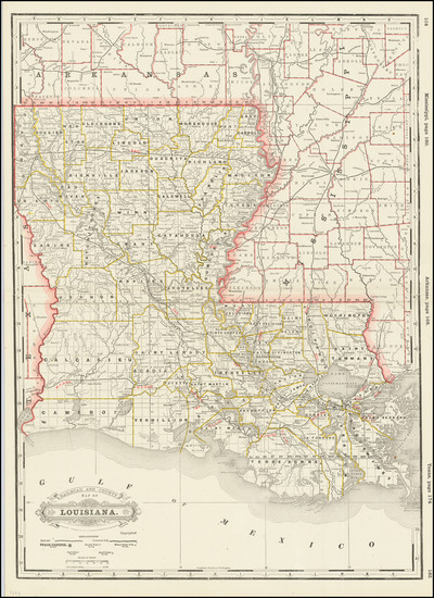 18-Louisiana Map By George F. Cram