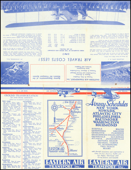 38-Southeast Map By Eastern Air Transport Inc.