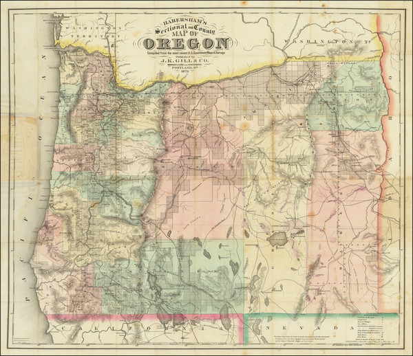 67-Oregon Map By J.K. Gill & Co.