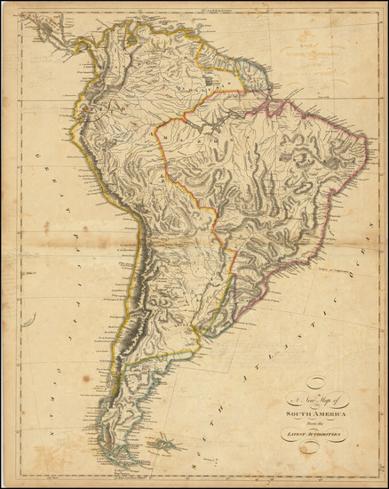 3-South America Map By Mathew Carey