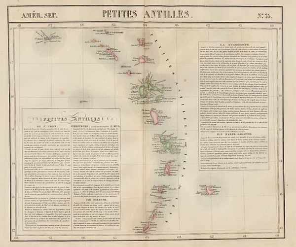 43-Caribbean Map By Philippe Marie Vandermaelen