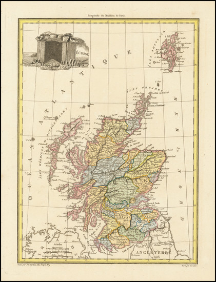 39-Scotland Map By Jean Baptiste Pierre Tardieu