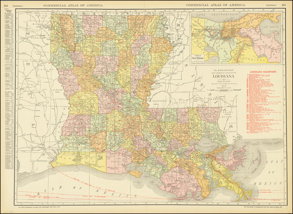 2-Louisiana Map By Rand McNally & Company