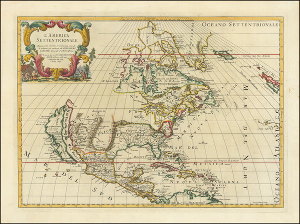 89-North America and California as an Island Map By Giacomo Giovanni Rossi