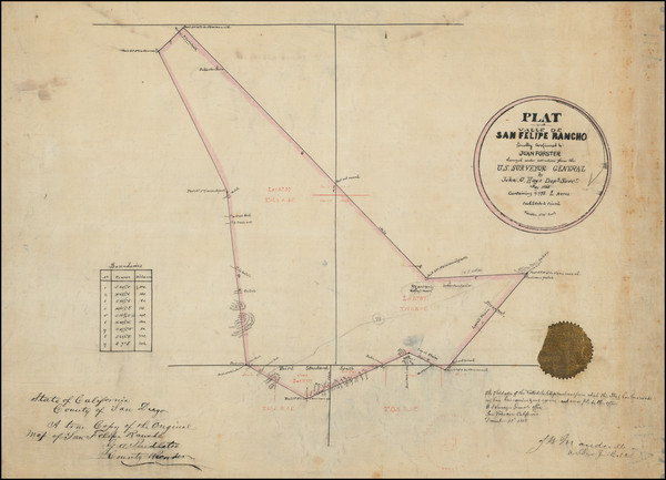 87-California and San Diego Map By John Coffee Hays