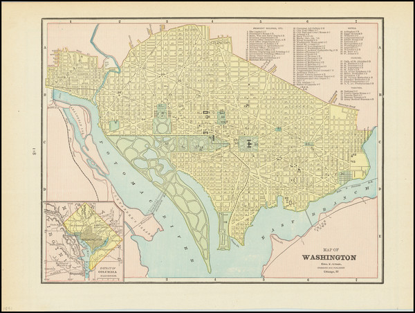 85-Washington, D.C. Map By George F. Cram