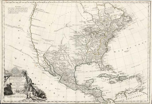 6-United States and North America Map By Louis Brion de la Tour / Esnauts & Rapilly