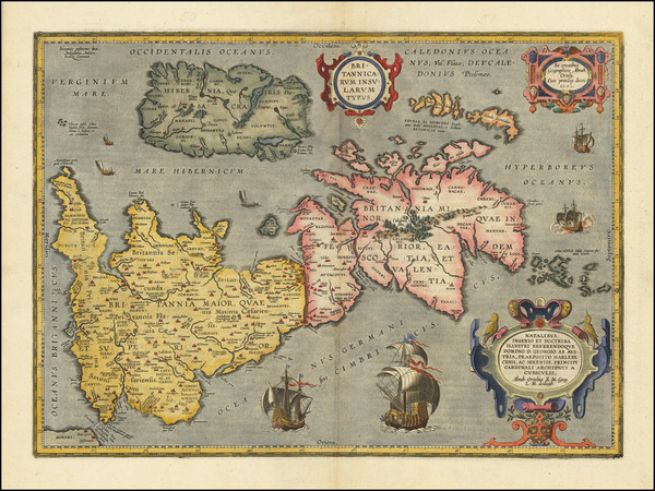 58-British Isles Map By Abraham Ortelius