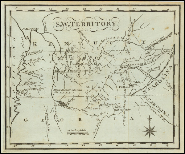 40-Alabama, Mississippi, Kentucky, Tennessee and Georgia Map By Joseph Scott