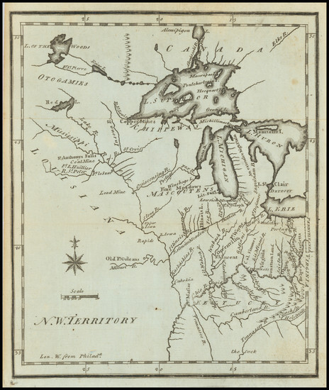 87-Kentucky, Midwest, Illinois, Indiana, Michigan, Minnesota, Wisconsin and Iowa Map By Joseph Sco