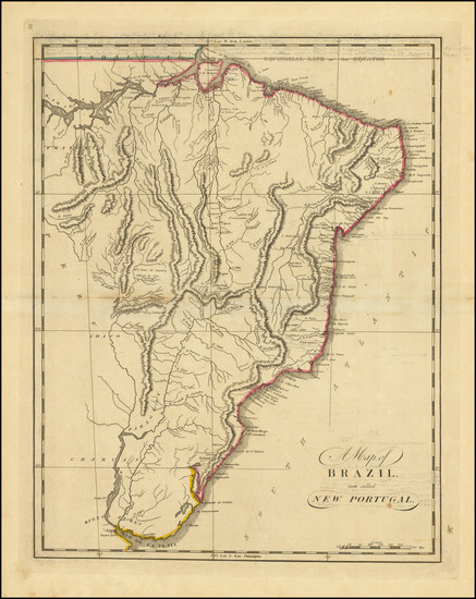 59-Brazil Map By Mathew Carey