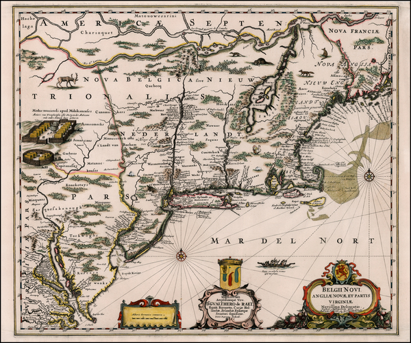 91-New England, Mid-Atlantic and Canada Map By Peter Schenk  &  Gerard Valk