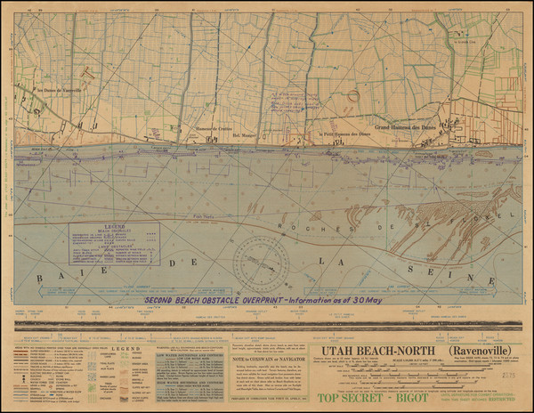 17-World War II and Normandie Map By Commander Task Force 122