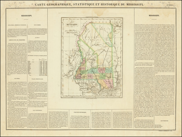 75-Mississippi Map By Jean Alexandre Buchon